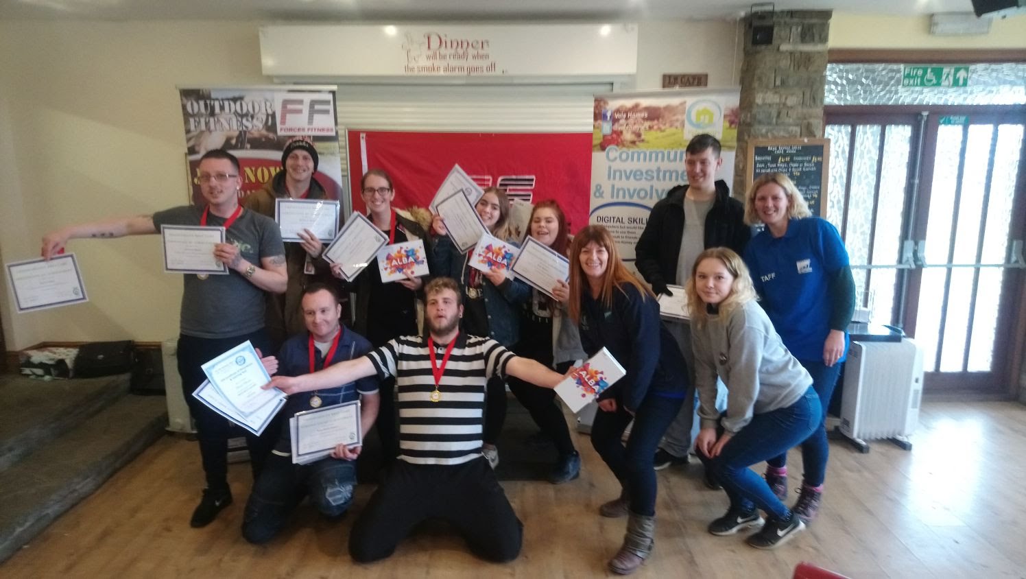 Employability Workshop image of the group. All holding their CPD certificates after completing all their training sessions.