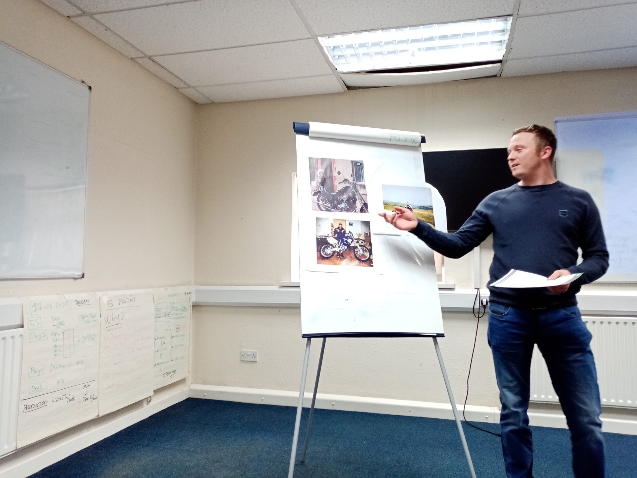 Image of learner doing a presentation on their chosen subject as part of Essential Skills qualification.